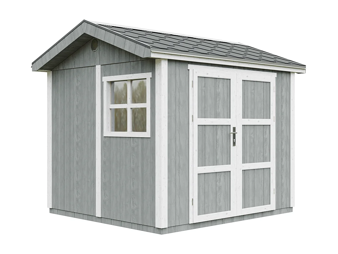 Domek ogrodowy najwyższej jakości - 5,9 m² - H252x250x294 cm - z podłogą i gonty bitumiczne - M913A-CAVERN STEEL 4920798 - obrazek 1
