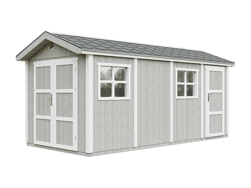 Domek ogrodowy najwyższej jakości - 11,47 m² - H252x250x530 cm - z podłogą i gonty bitumiczne - M915C-TUNDRA GREY 4920802 - obrazek 1