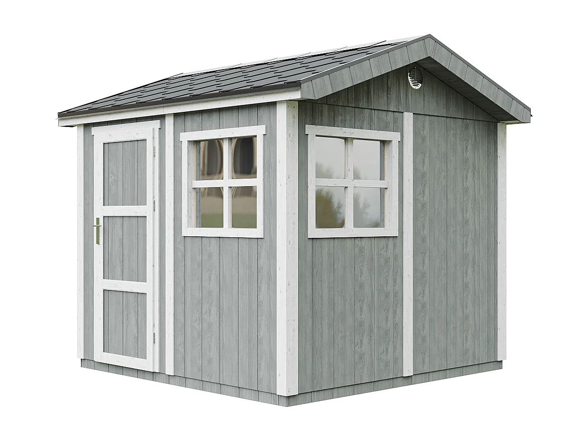 Domek ogrodowy najwyższej jakości - 5,9 m² - H252x250x294 cm - z podłogą i gonty bitumiczne - M913-CAVERN STEEL 4920801 - obrazek 1