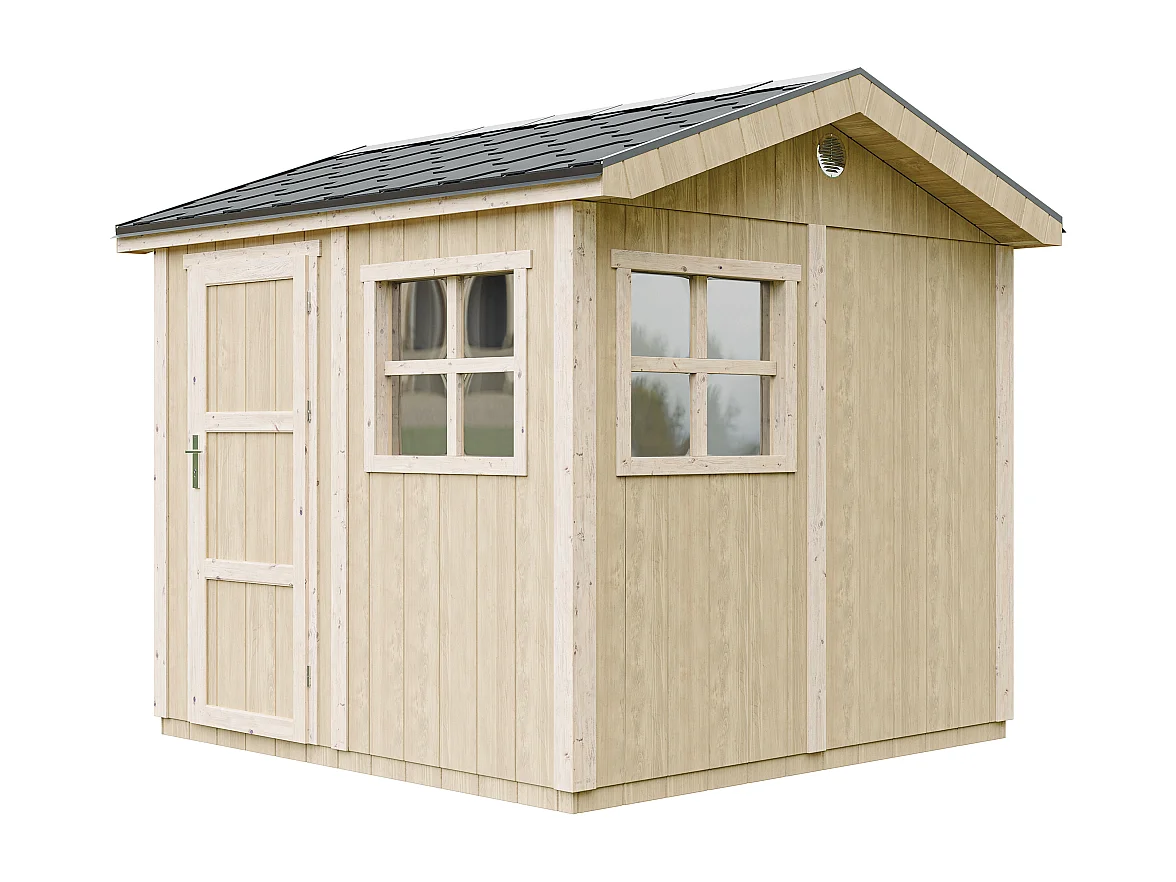 Domek ogrodowy najwyższej jakości - 5,9 m² - H252x250x294 cm - z podłogą i gonty bitumiczne - M913 4920815 - obrazek 1