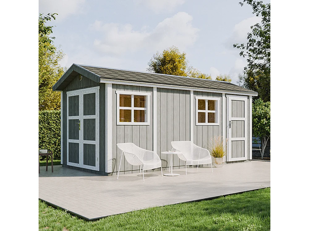 Domek ogrodowy najwyższej jakości - 11,47 m² - H252x250x530 cm - z podłogą i gonty bitumiczne - M915C-HARVEST HONEY 4920824 - obrazek 1