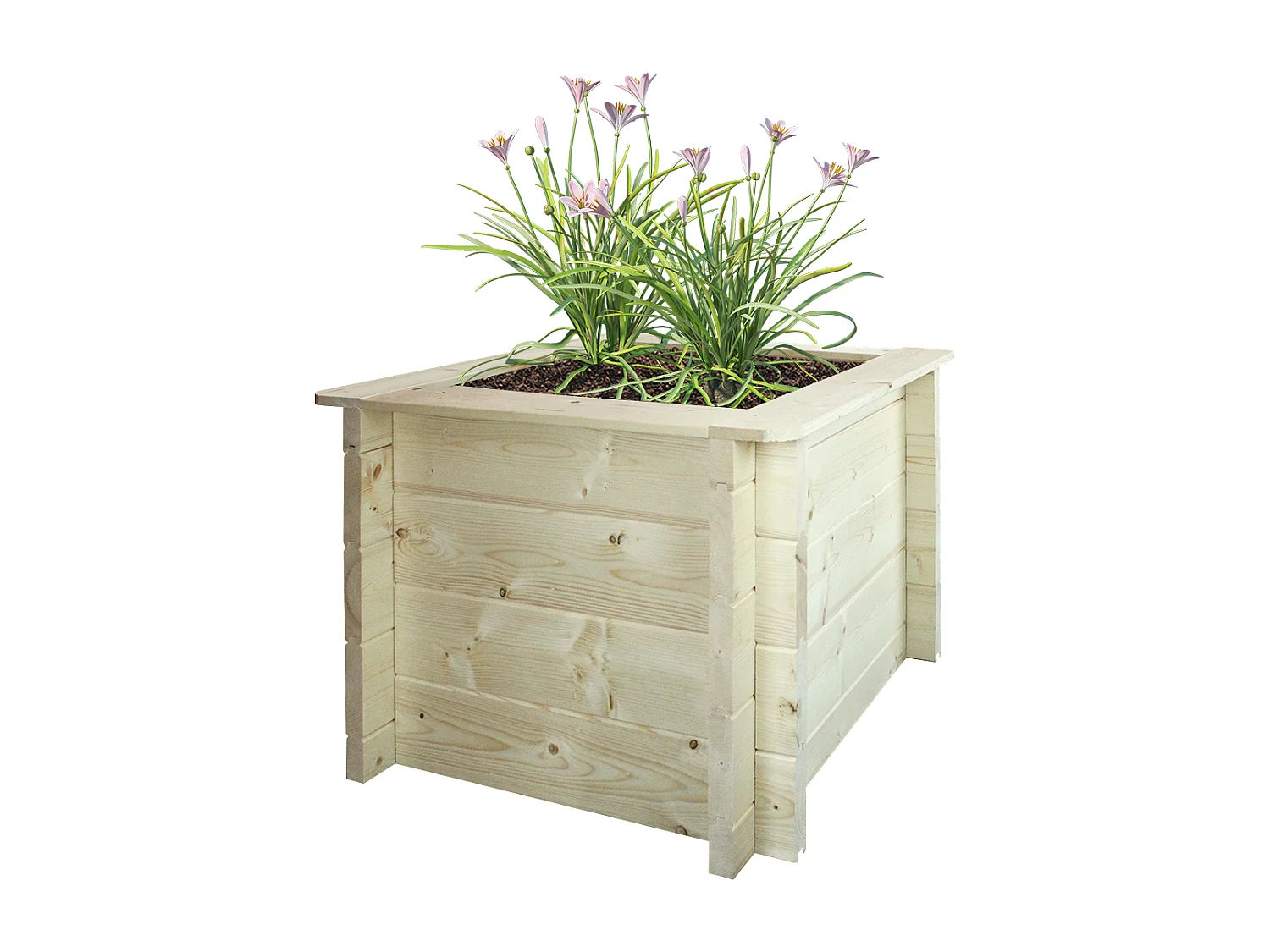 Drewniana doniczka na kwiaty - S46 x 58 x 58 cm - M617-1 4920826 - obrazek 1