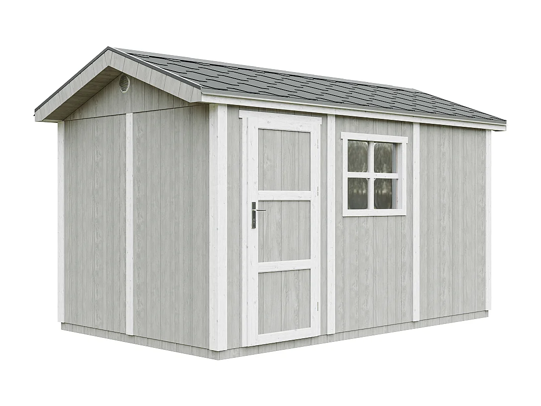 Domek ogrodowy najwyższej jakości - 8,68 m² - H252x250x412 cm - z podłogą i gonty bitumiczne - M914-TUNDRA GREY 4920839 - obrazek 1
