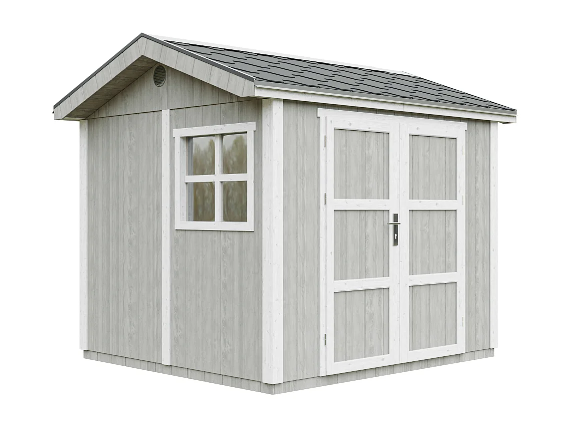 Domek ogrodowy najwyższej jakości - 5,9 m² - H252x250x294 cm - z podłogą i gonty bitumiczne - M913A-TUNDRA GREY 4920871 - obrazek 1