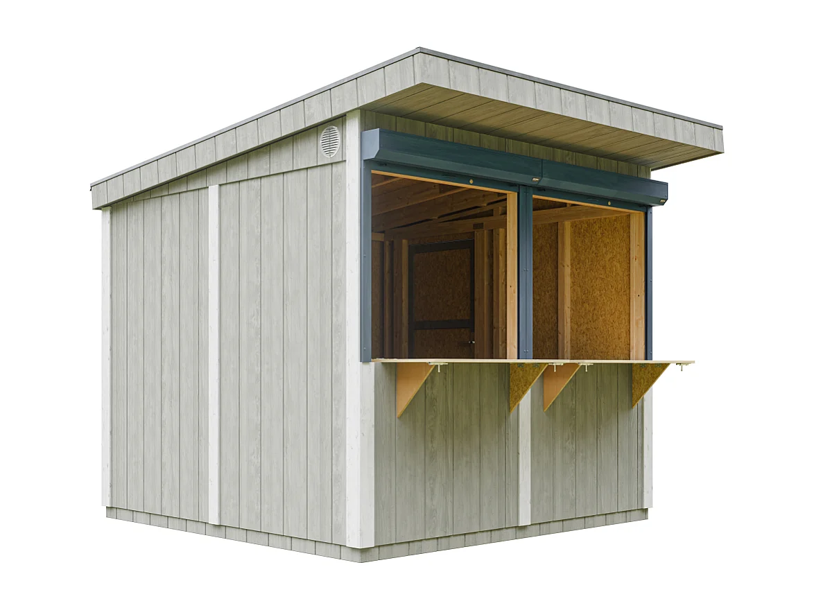 Domek handlowy, kiosk na bazie drewna - 5,9m²- M950-TUNDRA GREY 4920879 - obrazek 1