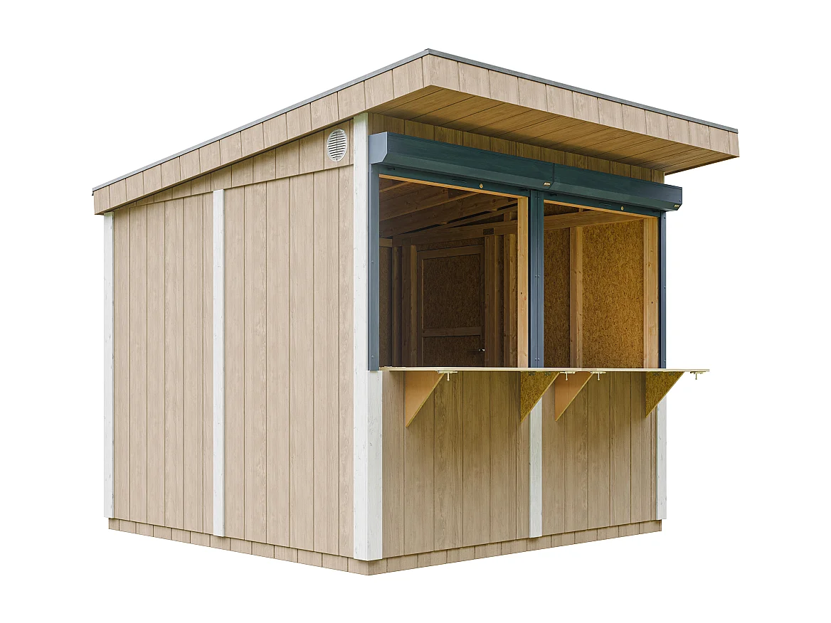 Domek handlowy, kiosk na bazie drewna - 5,9m²- M950-TERRA BROWN 4920892 - obrazek 1