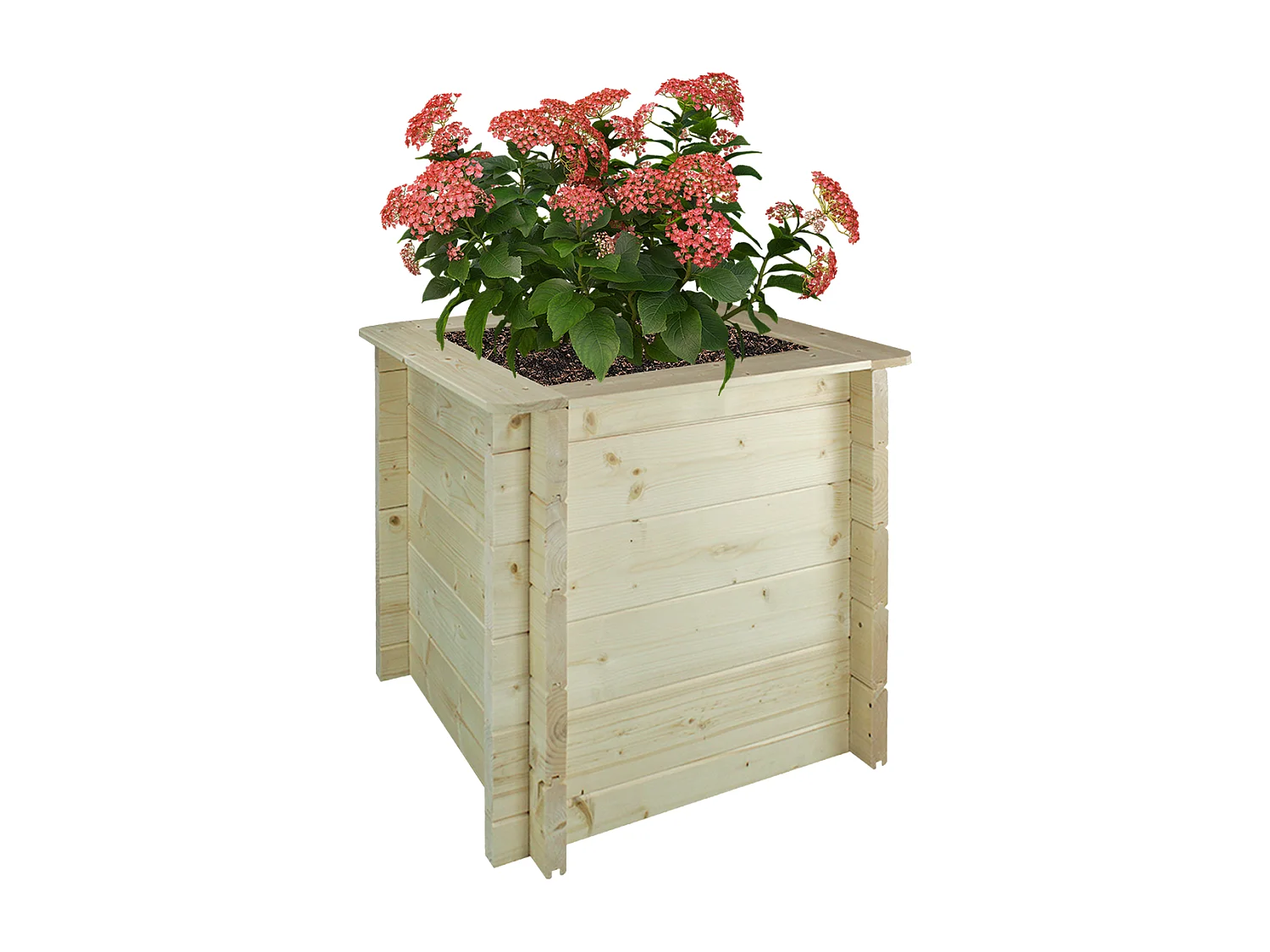 Drewniana doniczka na kwiaty - S57 x 58 x 58 cm - M618-1 4920891 - obrazek 1