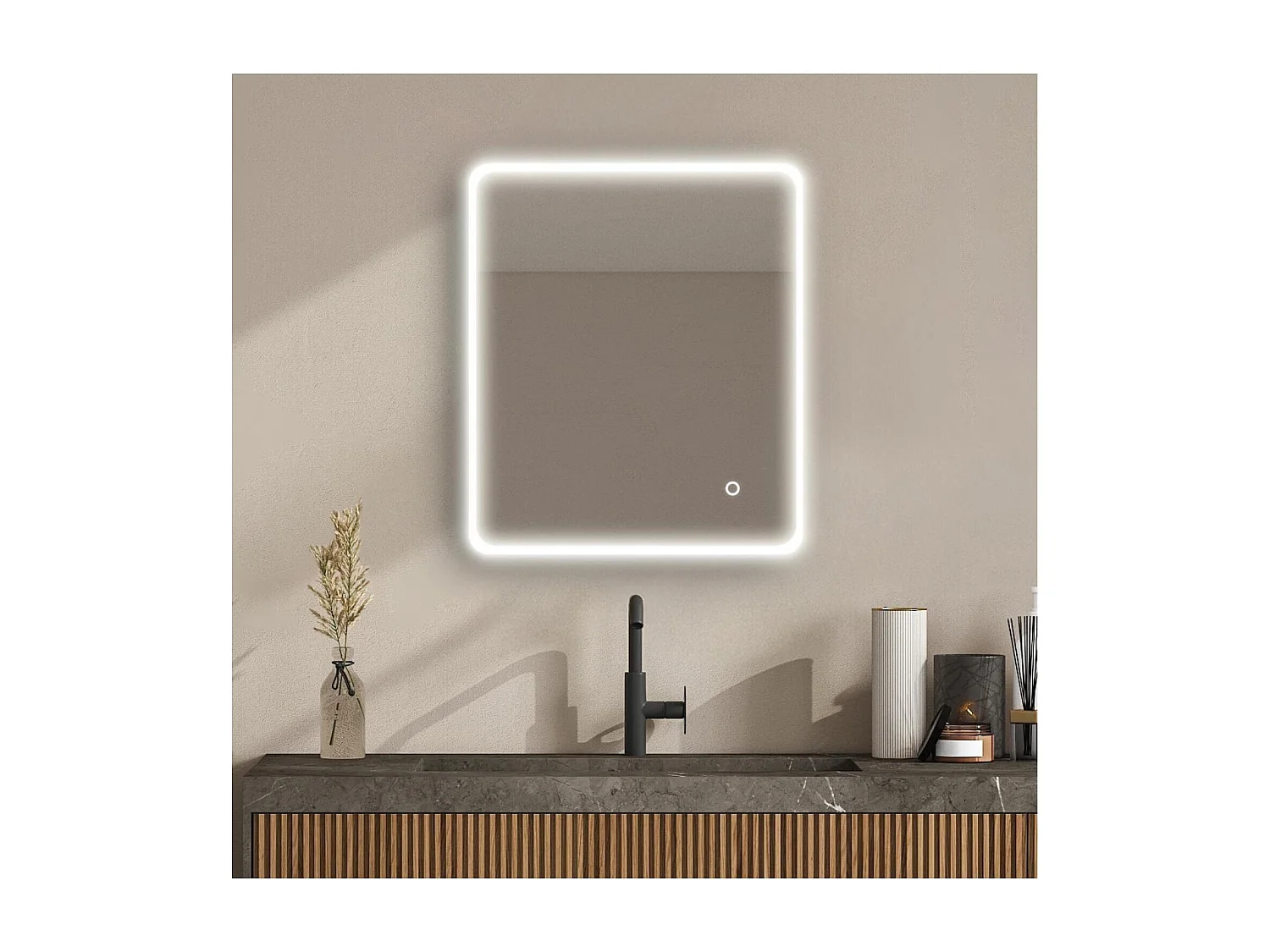 Lustro prostokątne LED L60/80/90/120cm z podświetleniem MIRALUX 4143013 - obrazek 1