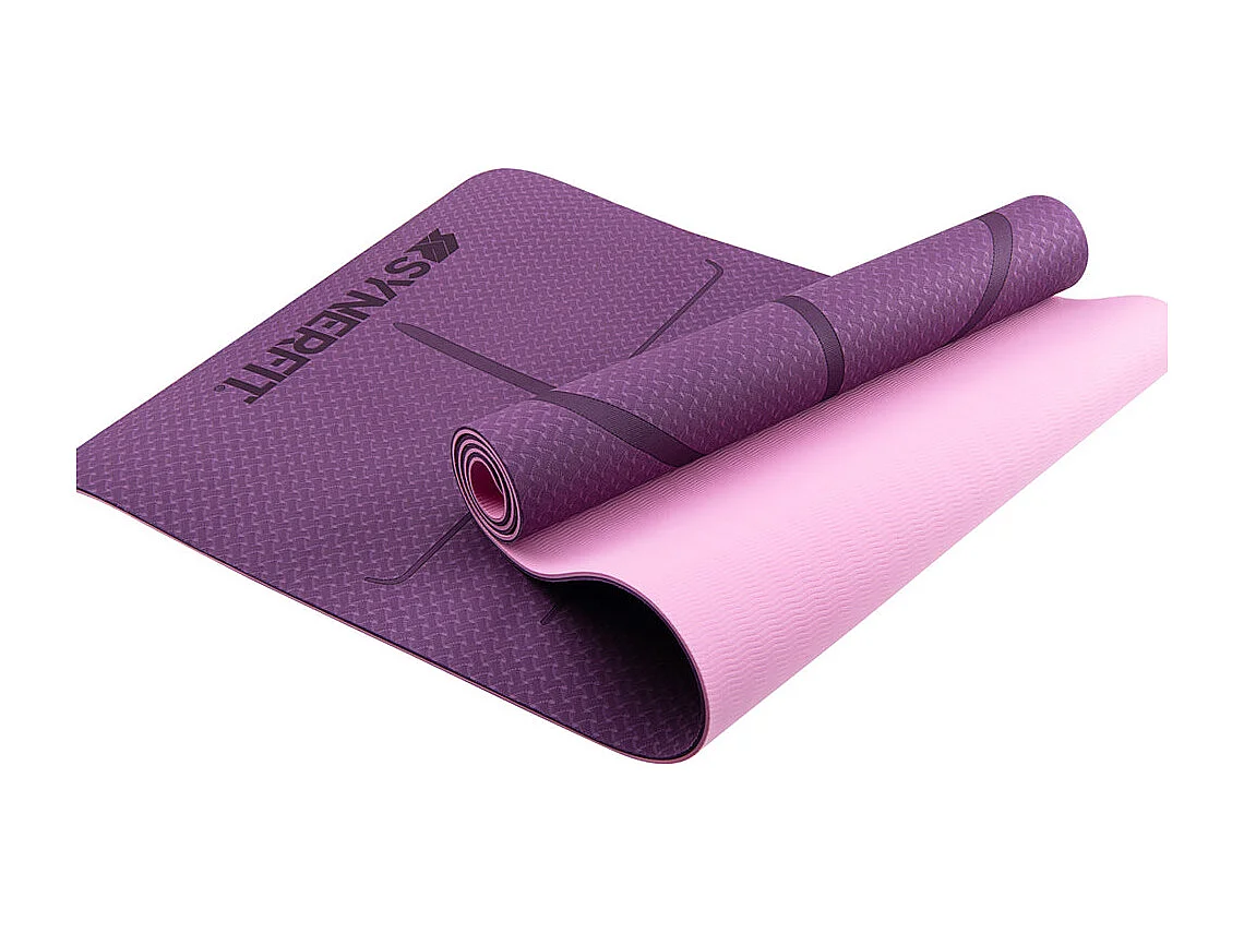 Mata do Jogi Synerfit Zenith Non-Slip – Fioletowa – Duży Rozmiar 183x61cm – Materiał TPE – Idealna do Jogi, Fitness, Pilates 4879258