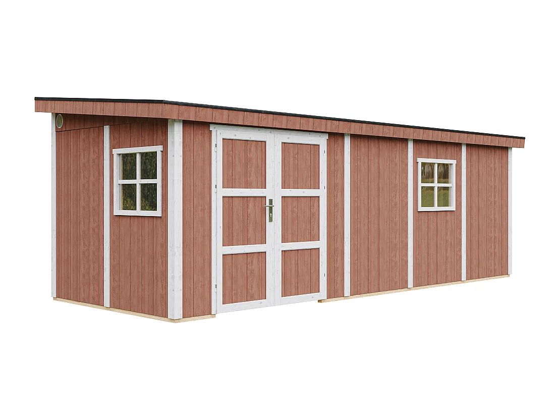 Domek ogrodowy najwyższej jakości - 14,3 m² - H231x248x648 cm - bez podłogi i ściany bocznej - M941B-REDWOOD RED 3793182 - obrazek 1