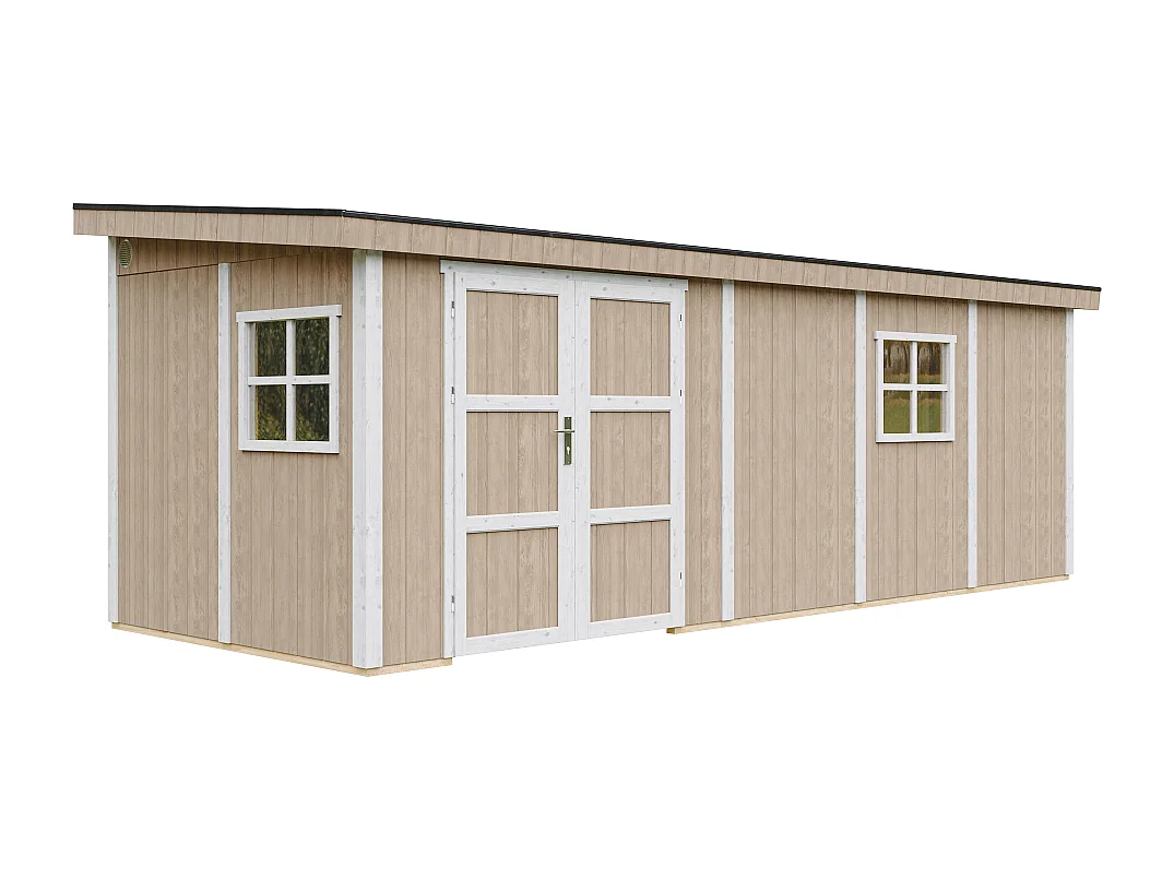 Domek ogrodowy najwyższej jakości - 14,3 m² - H231x248x648 cm - bez podłogi i ściany bocznej - M941B-TERRA BROWN 3793191 - obrazek 1