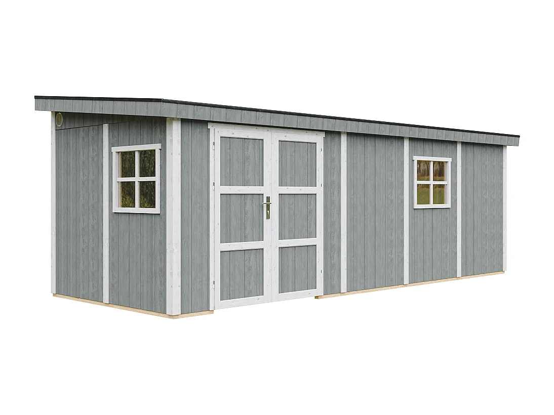 Domek ogrodowy najwyższej jakości 14,3 m² – H231x248x648 cm - bez podłogi i ściany bocznej - M941B-CAVERN STEEL 3793197 - obrazek 1