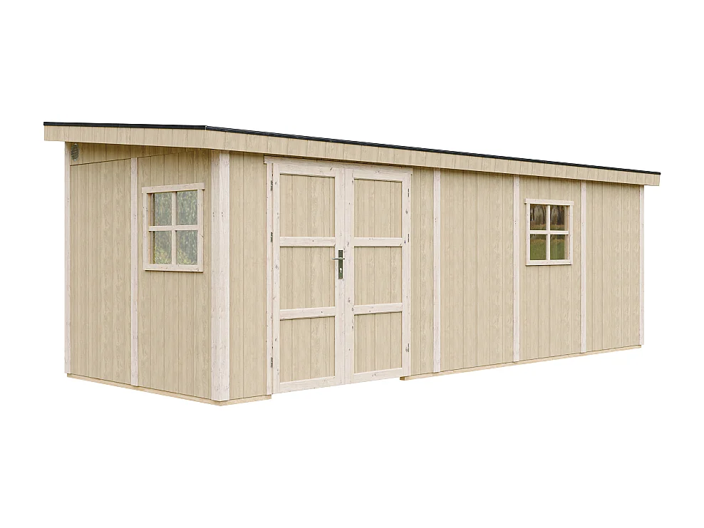 Domek ogrodowy najwyższej jakości - 14,3 m² - H231x248x648 cm - bez podłogi i ściany bocznej - M941B 3793193 - obrazek 1