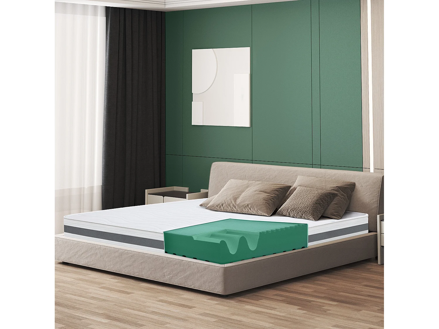 Materac Memory 80x185 Ortopedyczne | antybakteryjne | hipoalergiczne | Wysokość 16 cm | Wyprodukowano we Włoszech 4835329 - obrazek 1
