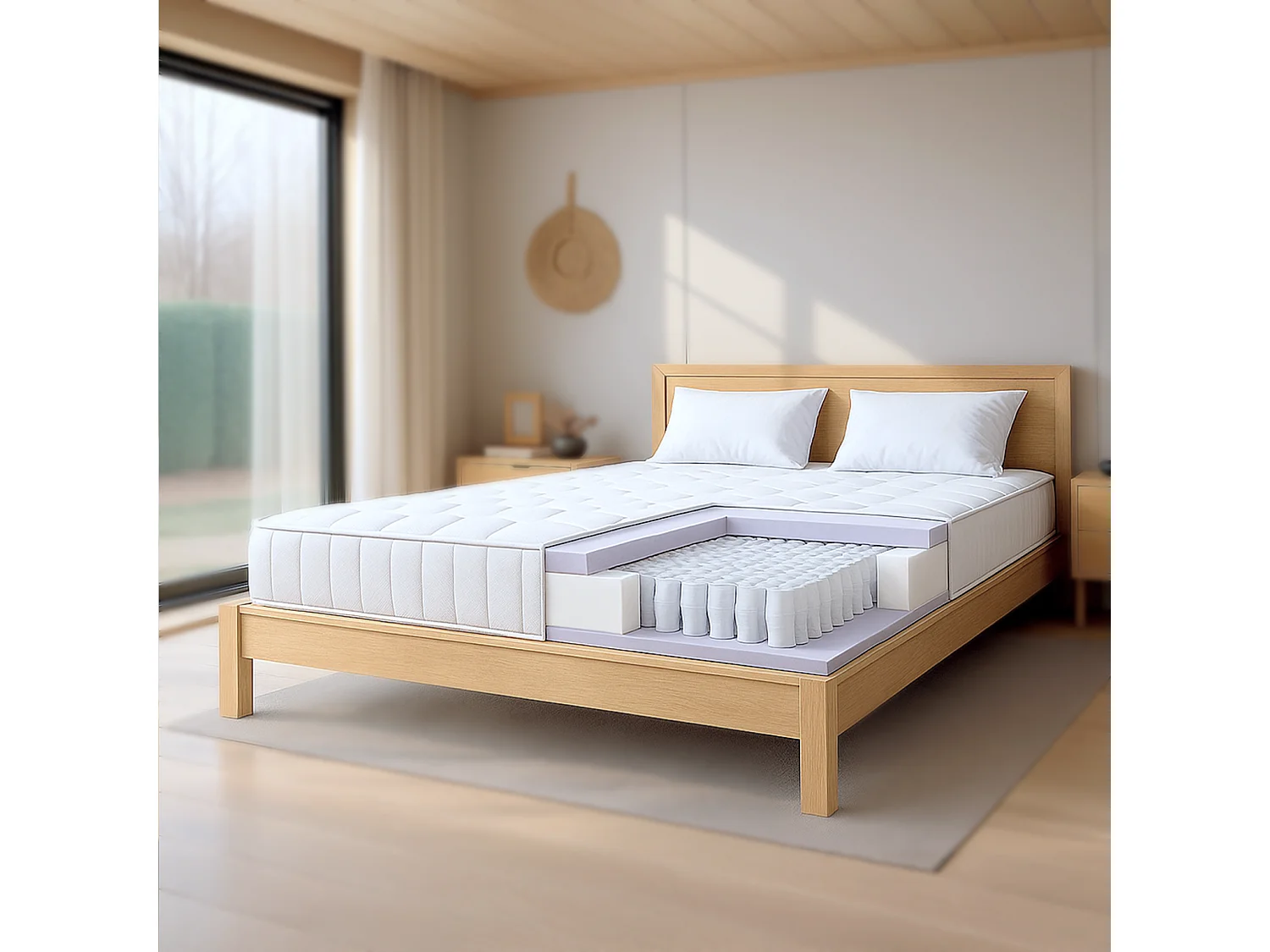 Materac 140x200 sprężyny kieszeniowe + pianka memory | Wys. 25 cm | Wyprodukowano we Włoszech 4306557 - obrazek 1