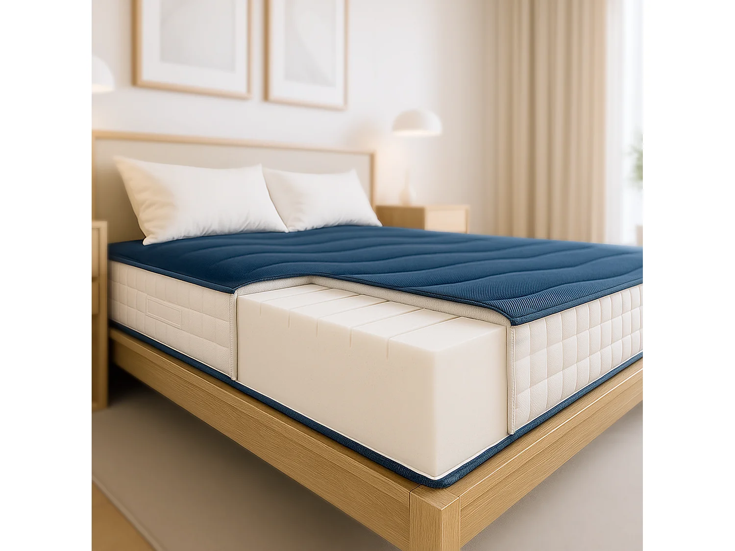 Materac francuski 140×200 cm z pianki Waterfoam | Wysokość 20 cm | Klasa 1 | Średnio twardy | Antybakteryjny | Made in Italy 4294370