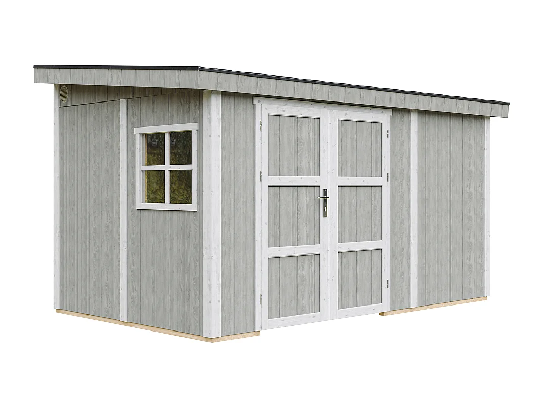 Domek ogrodowy najwyższej jakości - 8,68 m² - H231x248x412 cm - bez podłogi i ściany bocznej - M939B-TUNDRA GREY 3793186 - obrazek 1