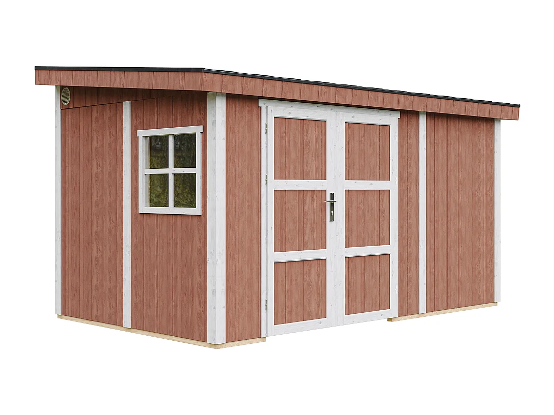 Domek ogrodowy najwyższej jakości - 8,68 m² - H231x248x412 cm - bez podłogi i ściany bocznej - M939B-REDWOOD RED 3793184 - obrazek 1