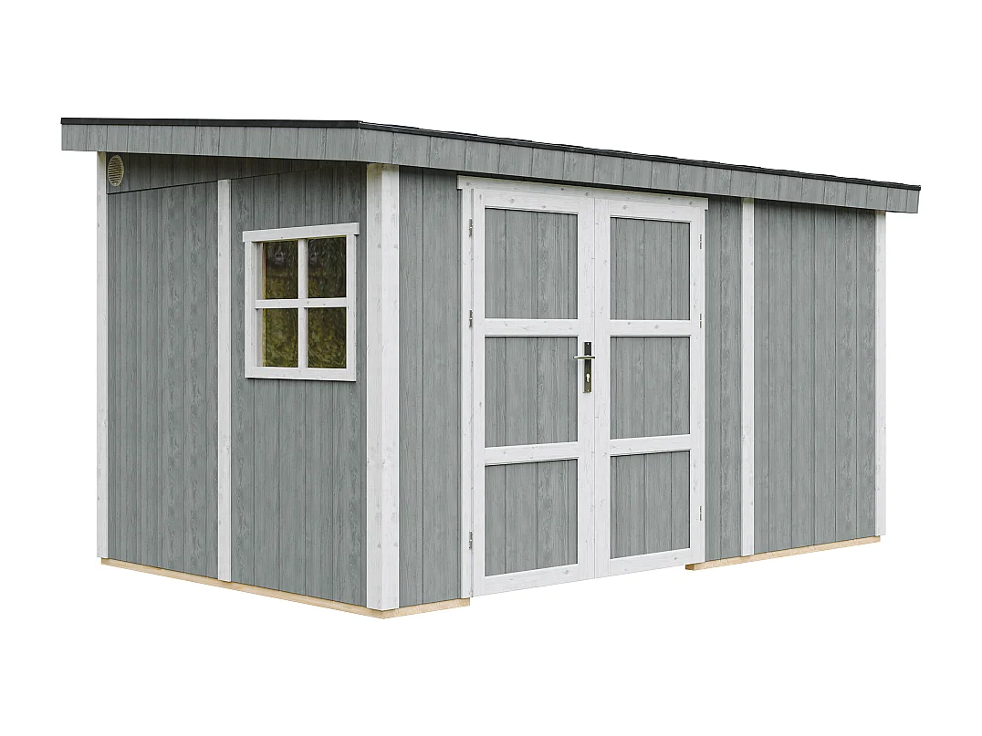 Domek ogrodowy najwyższej jakości - 8,68 m² - H231x248x412 cm - bez podłogi i ściany bocznej - M939B-CAVERN STEEL 3793187 - obrazek 1