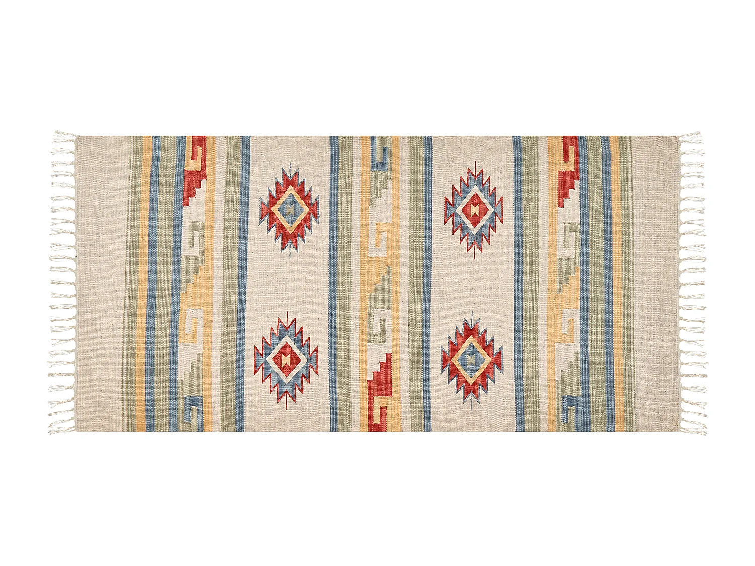 Dywan bawełniany kilim 80 x 150 cm wielokolorowy APARAN 1356705 - obrazek 1