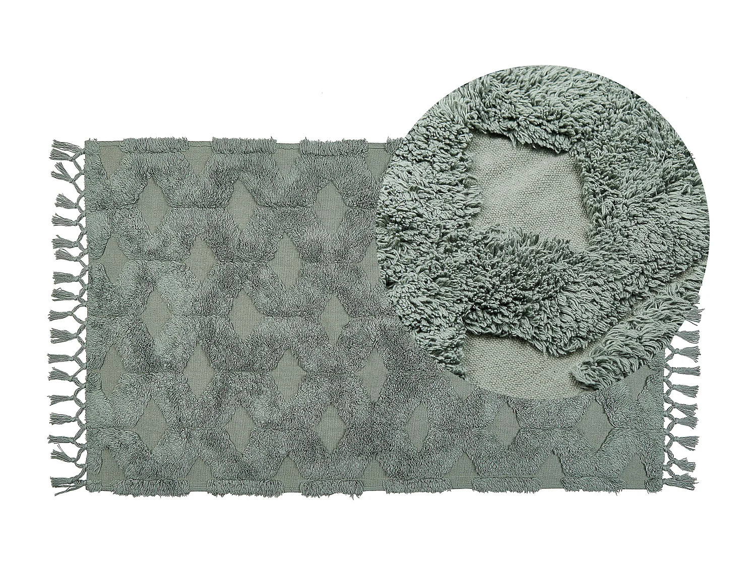 Dywan bawełniany 80 x 150 cm zielony KARS 687211 - obrazek 1