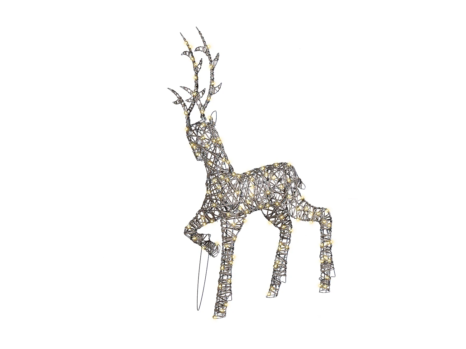 Dekoracja ogrodowa LED renifer 140 cm srebrna HUSAVIK 3760797 - obrazek 1