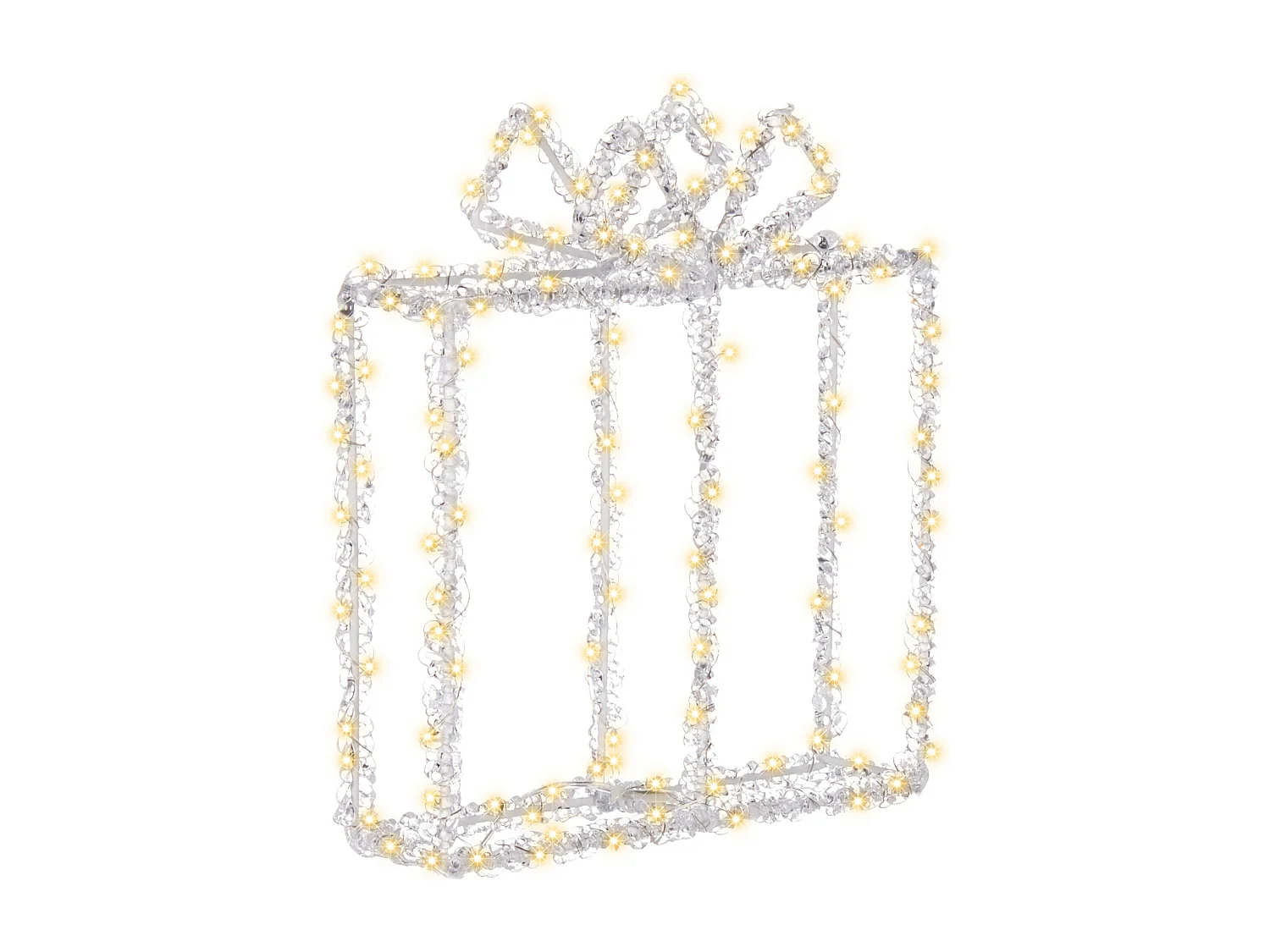 Dekoracja ogrodowa LED prezent świąteczny 25 cm biały KEMI 3572866 - obrazek 1