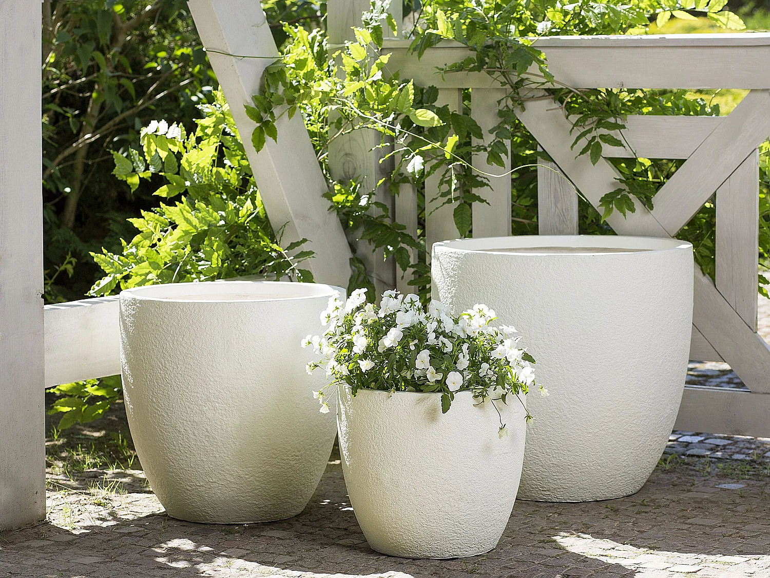 Doniczka KANNIA Ceramika 55 cm Biały 854369 - obrazek 1