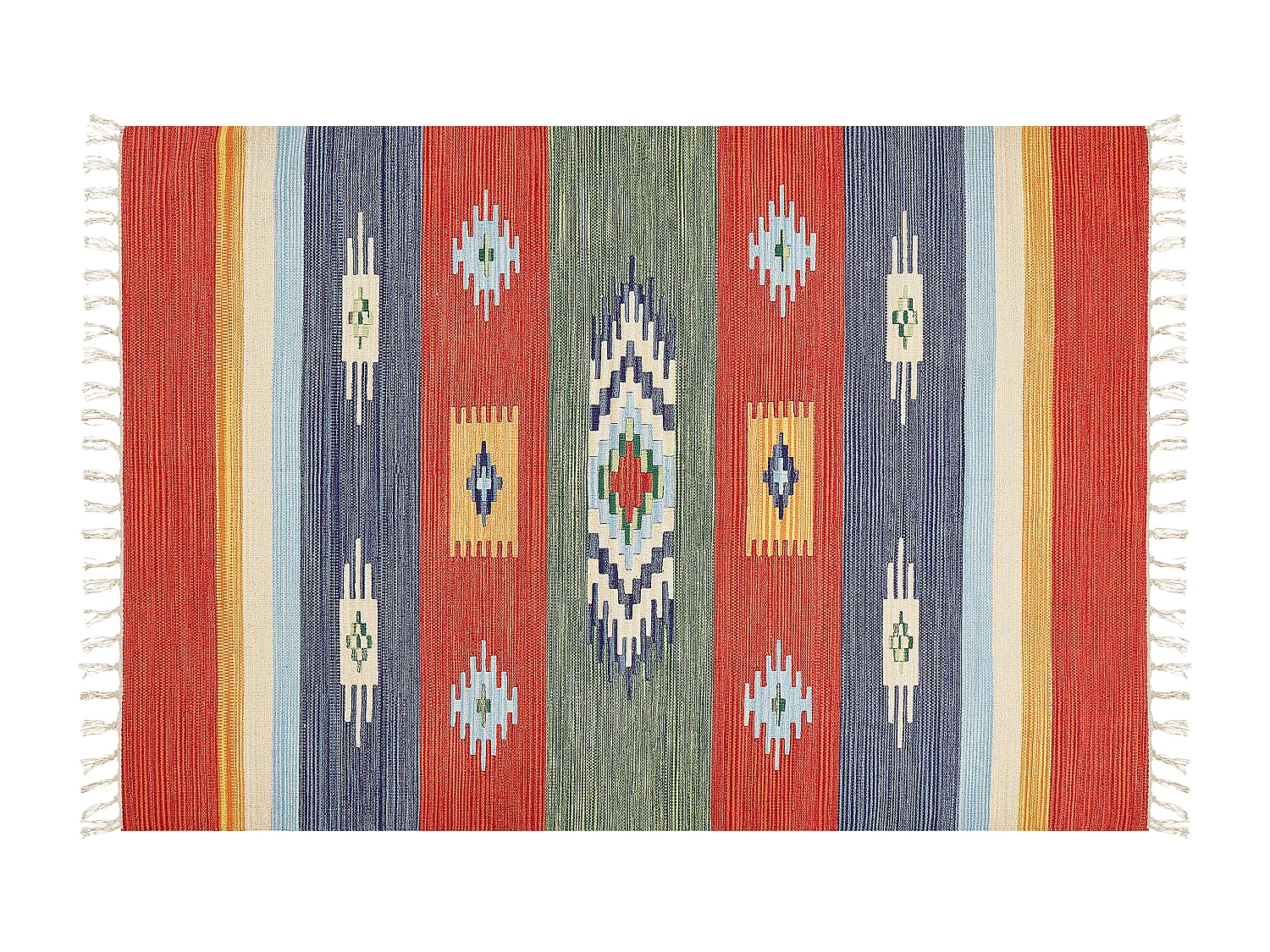 Dywan bawełniany kilim 140 x 200 cm wielokolorowy KAMARIS 1324459 - obrazek 1