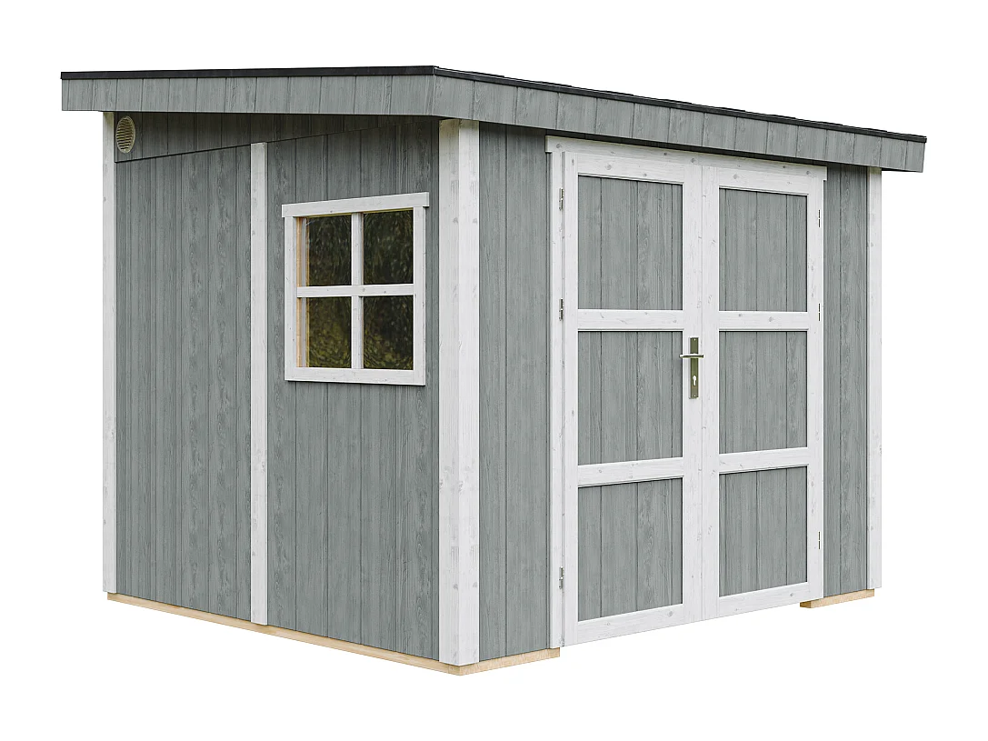 Domek ogrodowy najwyższej jakości - 5,9 m² - H231x248x294 cm - bez podłogi i ściany bocznej - M938B-CAVERN STEEL 3793192 - obrazek 1