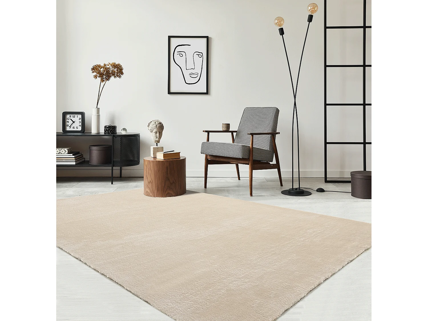 Dywan krótkim włosiem zmywalny antypoślizgowy - Beige - 200 x 280 cm - RELAX 4081006 - obrazek 1