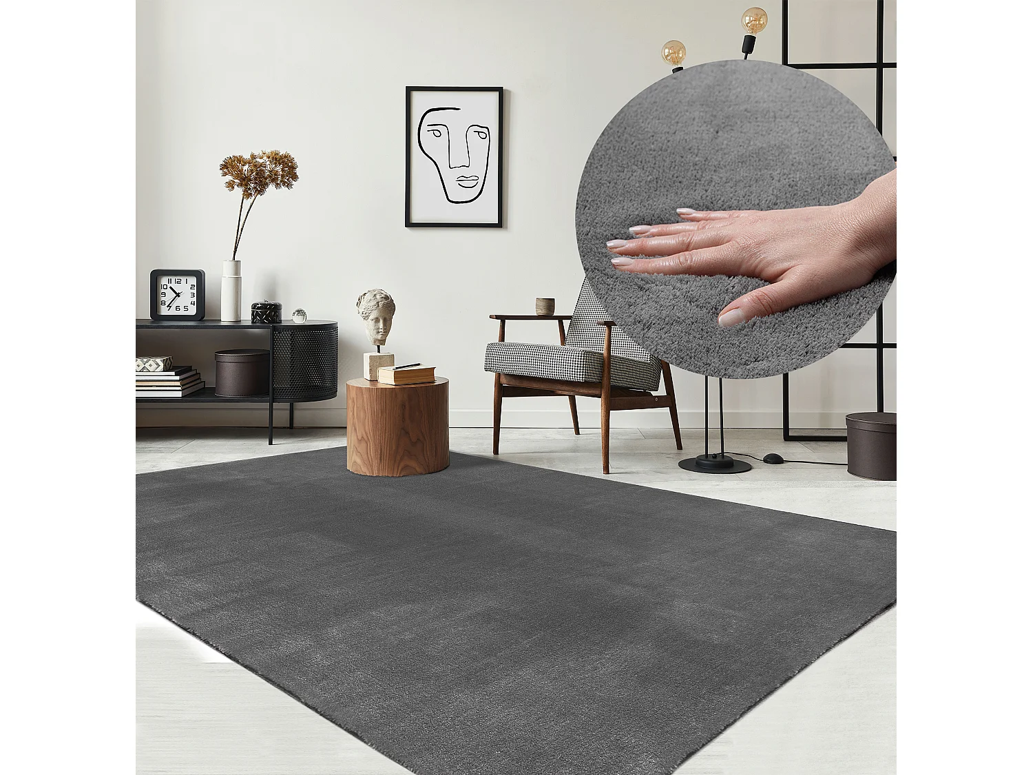 Dywan krótkim włosiem zmywalny antypoślizgowy - Antracyt - 300 x 400 cm - RELAX 4081044 - obrazek 1