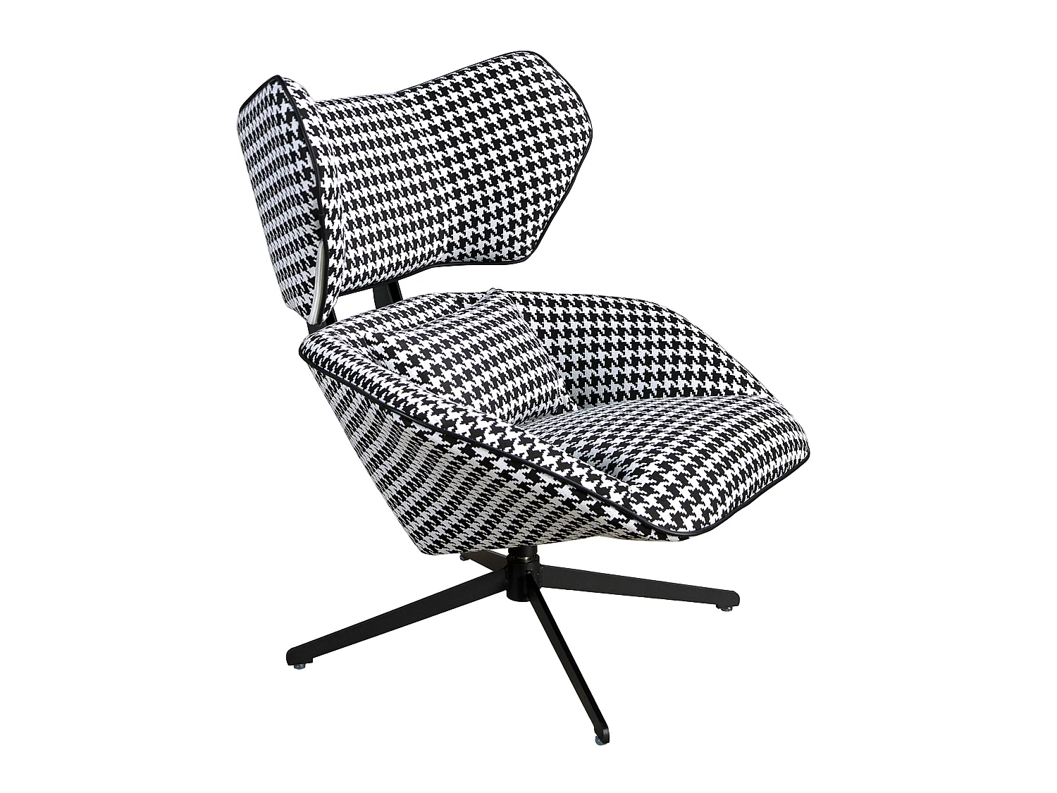 Czarno-biały fotel obrotowy z tkaniny 5142 ANGEL CERDA 4317257