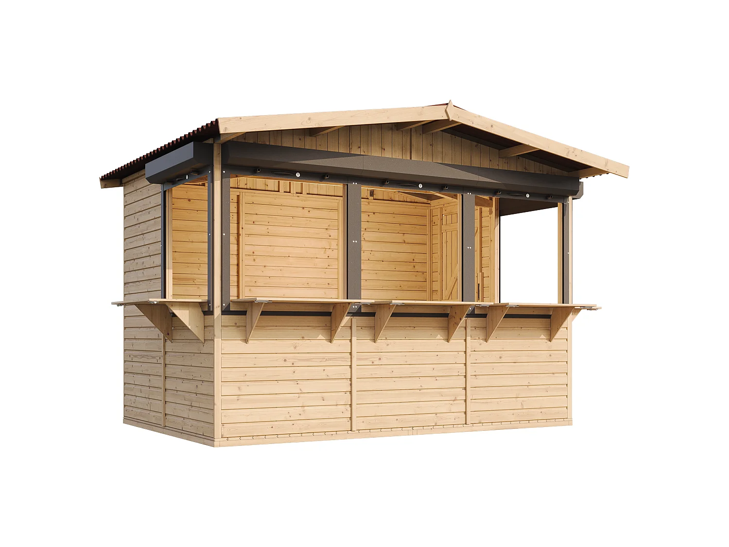 Drewniany kiosk ogrodowy – 263 x 336 cm - 6 m² - M150BZ 4957444 - obrazek 1