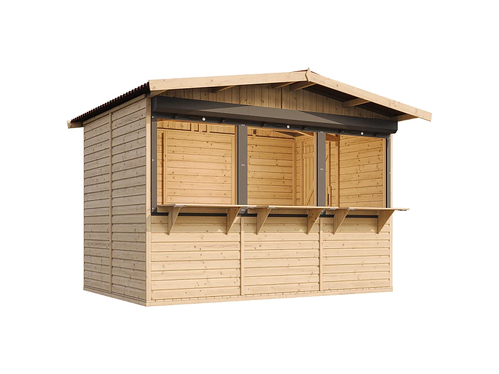 Drewniany kiosk ogrodowy – 263 x 336 cm - 6 m² - M150AZ 4957447 - obrazek 1