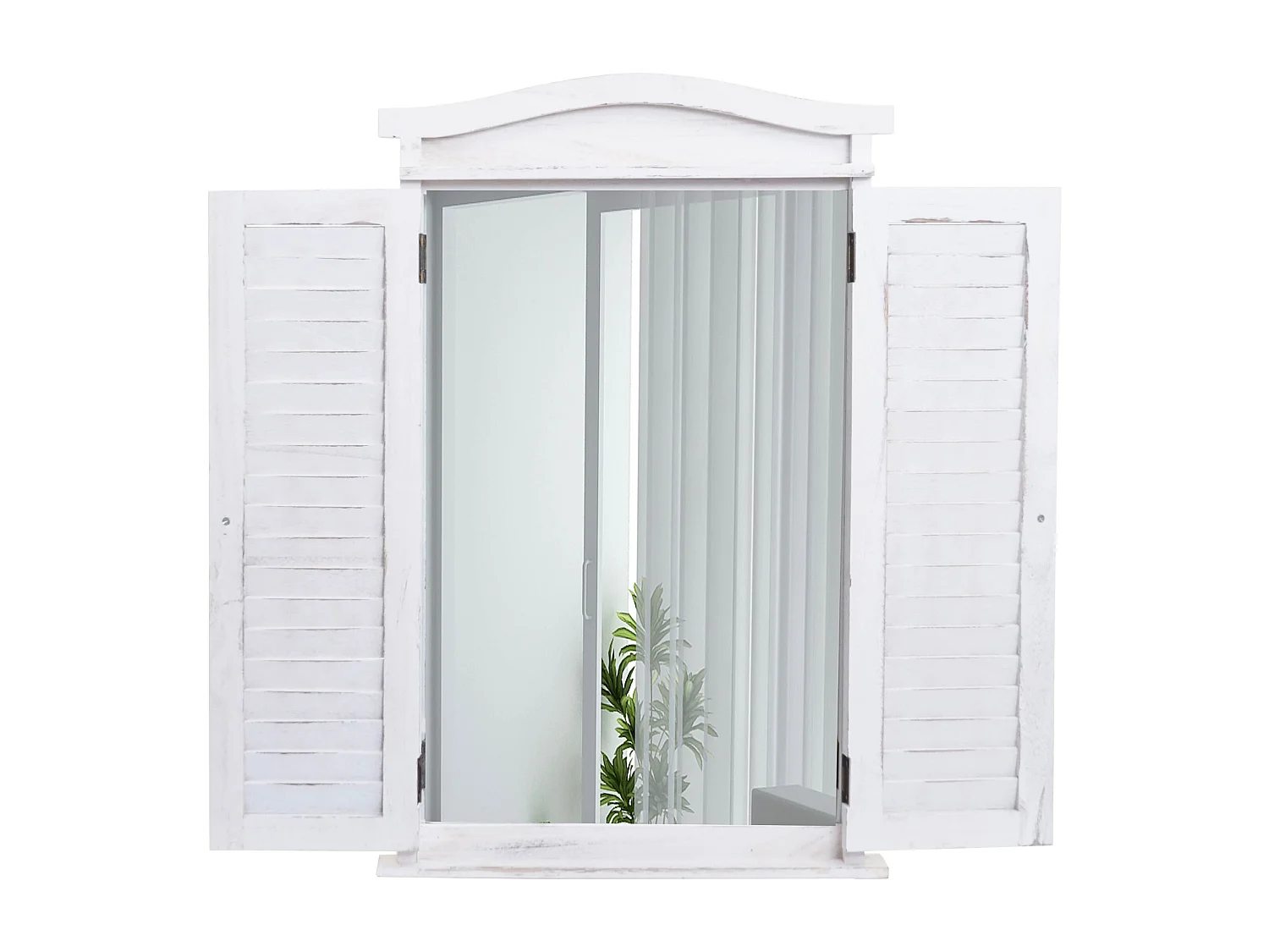 Lustro ścienne z żaluzjami, shabby white 3255989