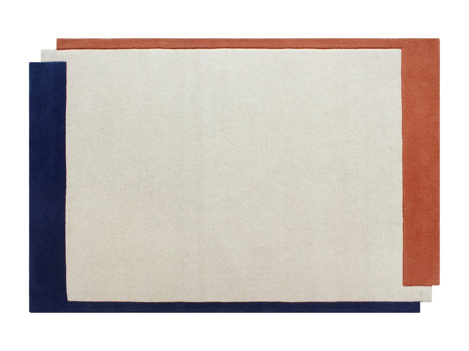 Dywan tuftowany 100% wełna – 200 x 290 cm – Beżowy, terakota i granatowy – 2200g/m² – MARISA 4823914