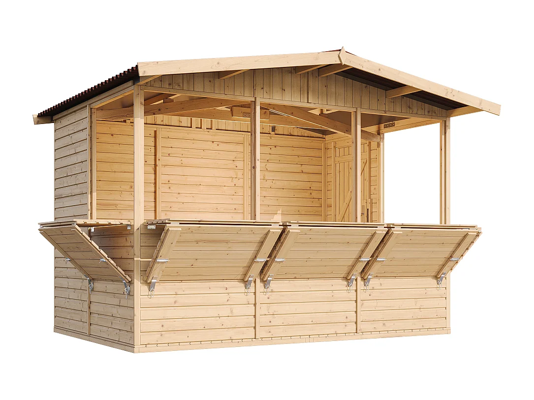 Domek handlowy, drewniany kiosk - 199x303cm - 6m² - M150B 3596487 - obrazek 1
