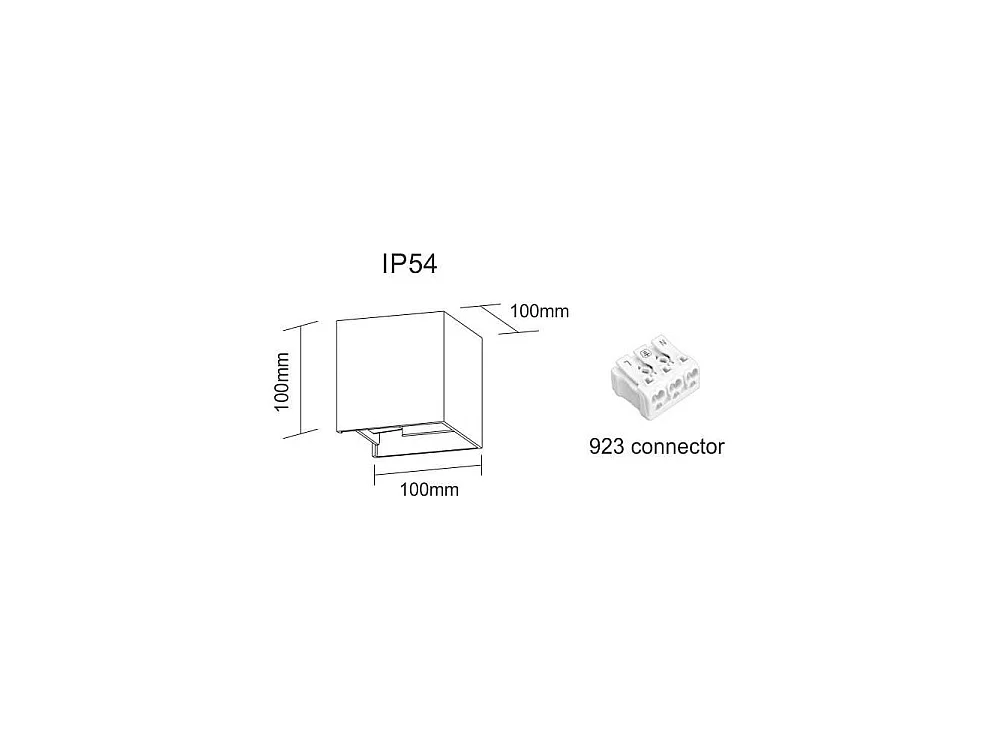 Czarna lampa ścienna LED IP54 6,8W z regulowanymi żebrami 4000k 3696606