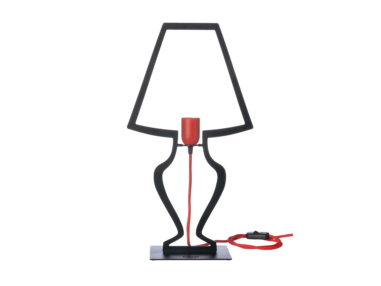 Duża lampa stołowa Silhouette 30x54 cm ze stylizowanego żelaza Nowoczesny, oniryczny design Gniazdo E27 Wyprodukowano we Włoszech Czarny 4104928 - obrazek 1