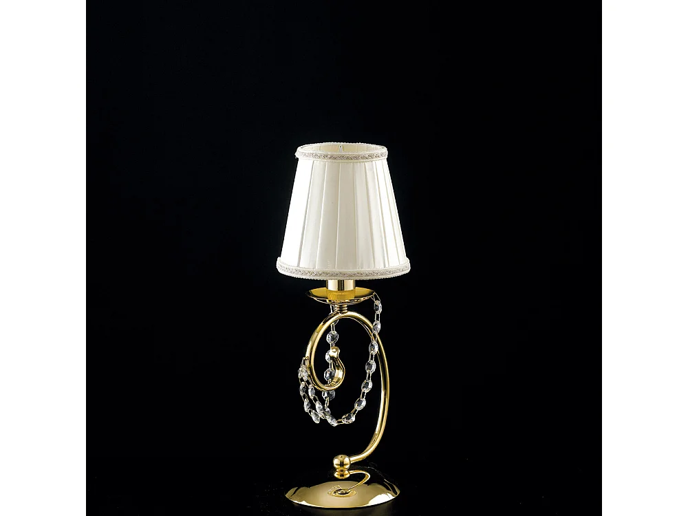 Lampa stołowa Magda 1-light z żelaza w kolorze złotym z abażurem H.27 Ø13 BL146-LT-OR-PAR 3717260 - obrazek 1