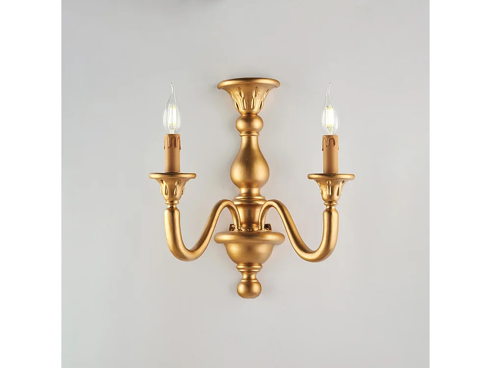 Kinkiet Lucca Antique Gold Wood 2 światła .35 P.21 BL271-AP2-OR 3717101 - obrazek 1