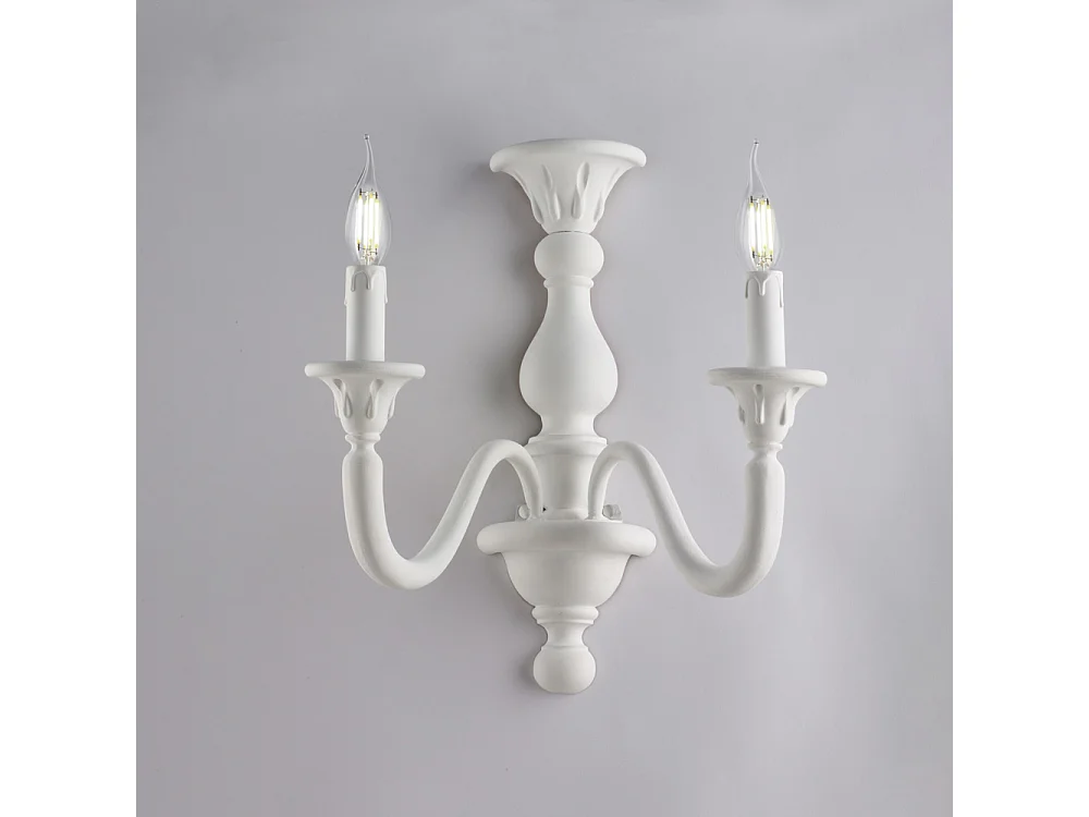 Lucca Shabby White Wooden Wall Lamp 2 Lights .35 P.21 BL271-AP2-BCO 3717377 - obrazek 1