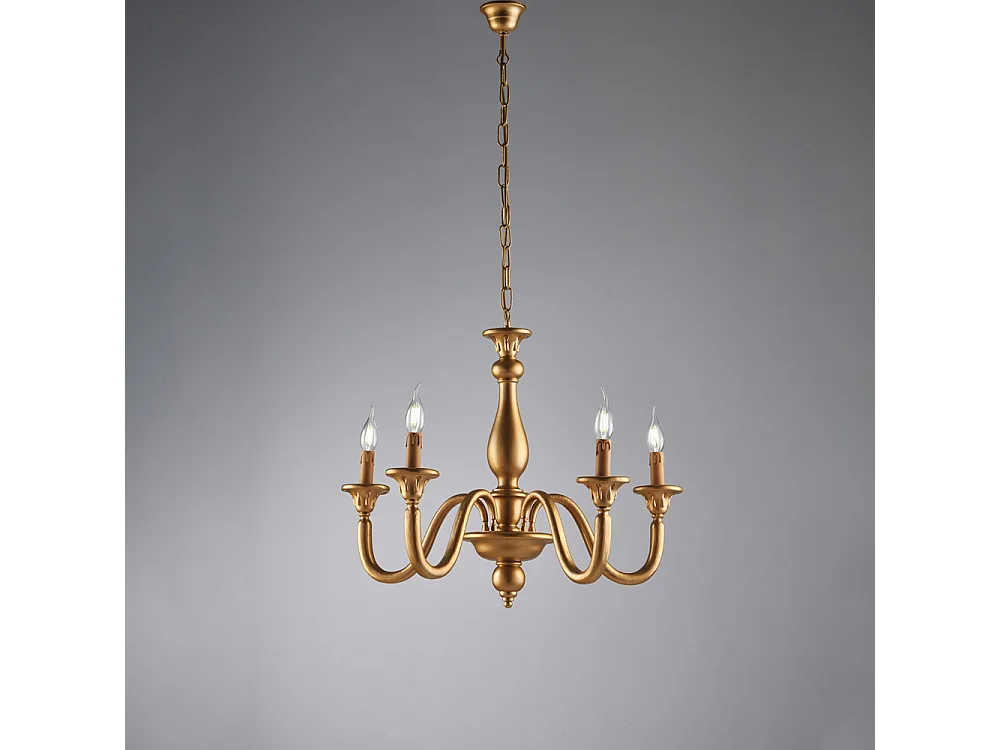 Żyrandol Lucca Antique Gold Wood 5 świateł 116 Ø62 BL271-5-OR 3717195