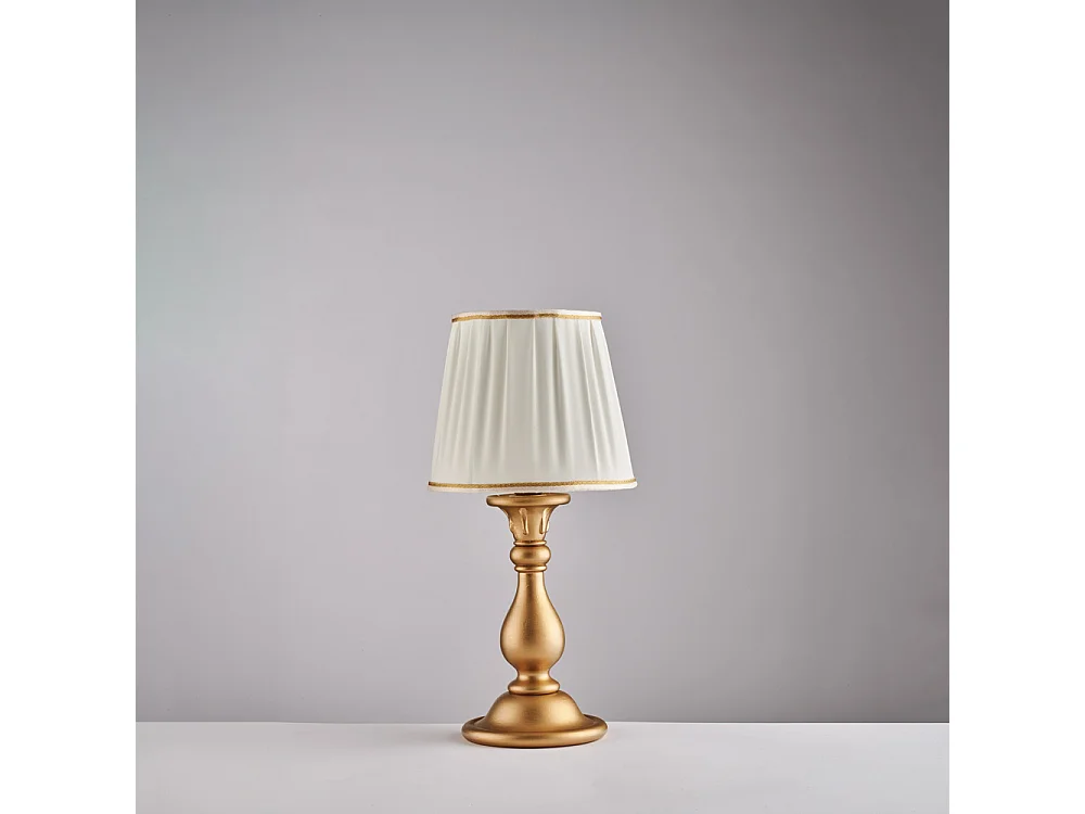 Lucca Antique gold drewniana lampa stołowa, 1 światło, z abażurem dm.20 H.39 Ø20 BL271-LT-OR 3717261 - obrazek 1