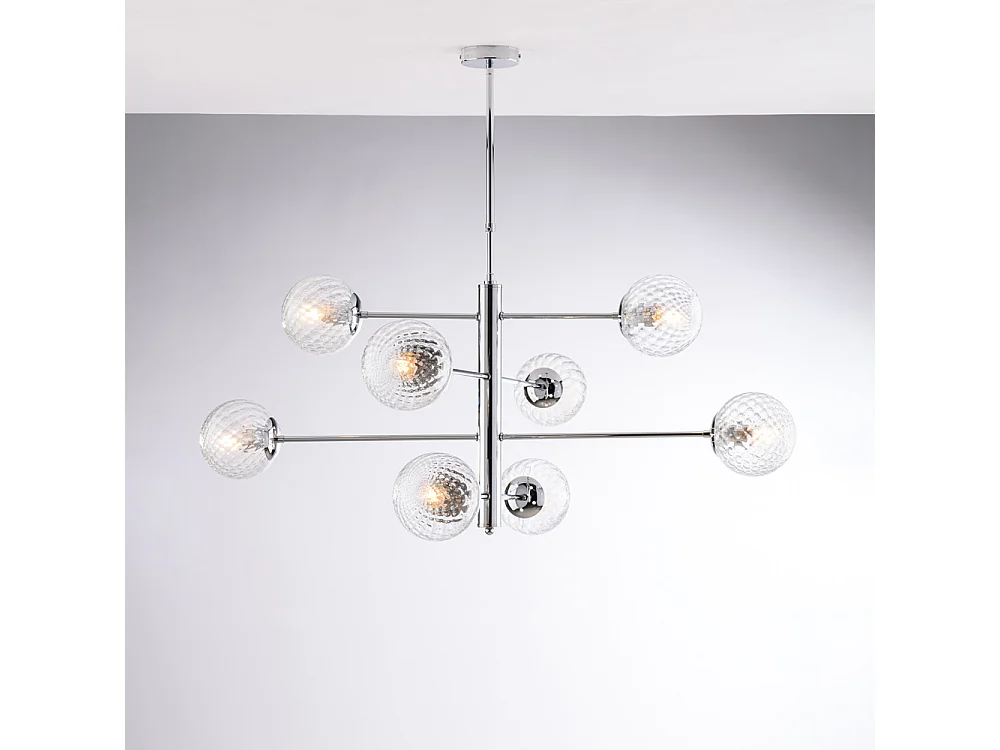 Lampa wisząca Demetra z polerowanego chromowanego żelaza 8 lamp 108 Ø103 BL279-8-CR 3717275 - obrazek 1