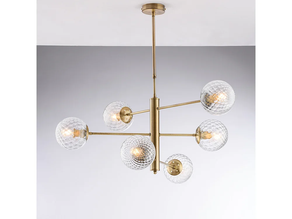Lampa wisząca Demetra z brązowanego żelaza szczotkowanego, 6 świateł X 97 Ø73 BL279-6-BRZ 3717351 - obrazek 1