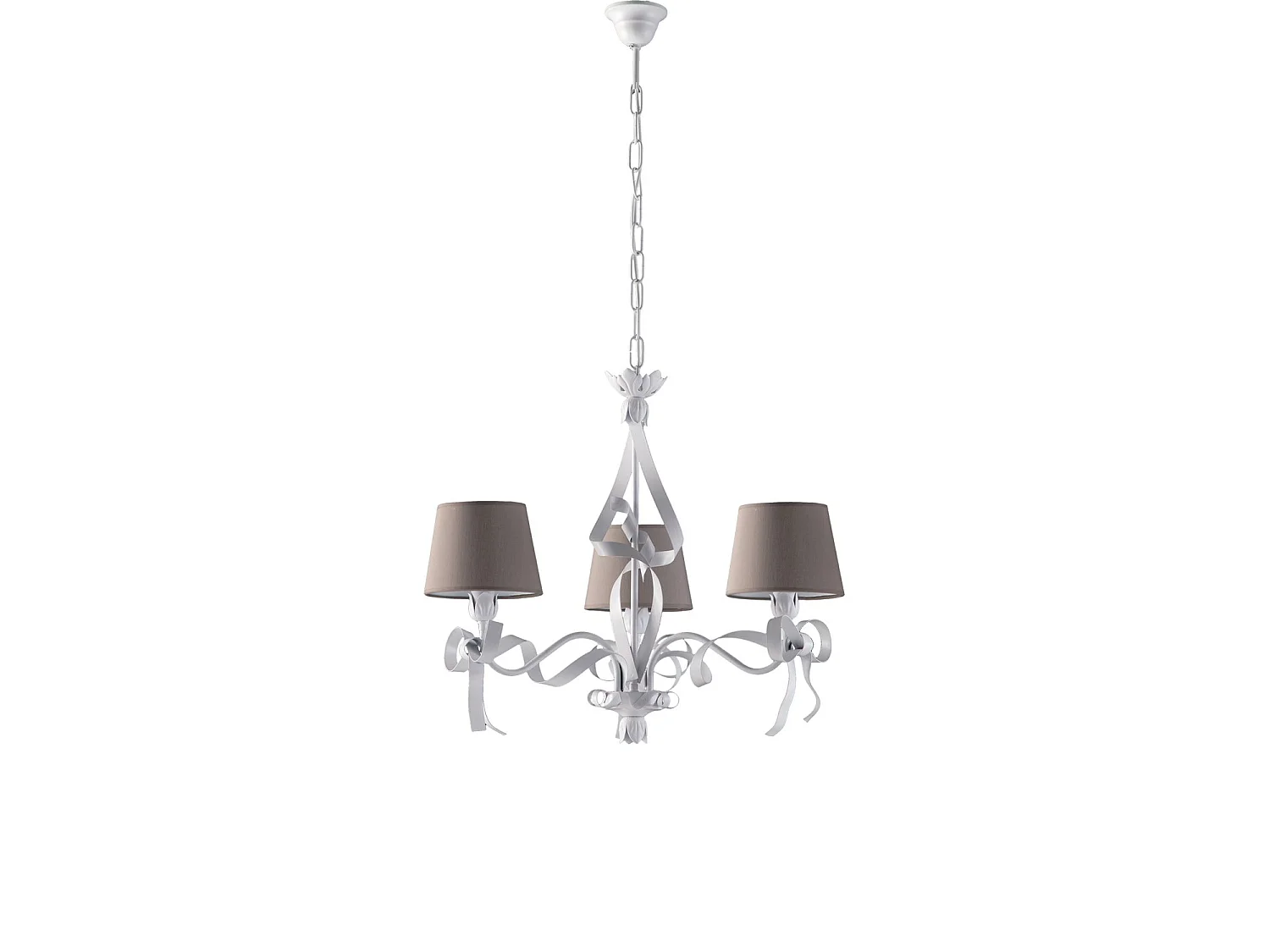 Lucy żyrandol biały żelazo shabby chic klosze PVC gołębioszare Ø59 cm 3 światła wys 113 cm BL184-3-BCO 3777836 - obrazek 1