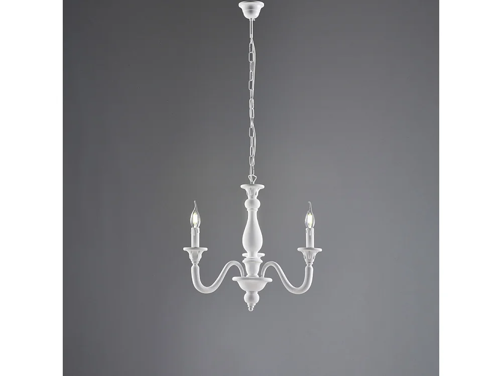 Żyrandol Lucca Shabby White Wooden 3 Lights 108 Ø41 BL271-3-BCO 3717376 - obrazek 1