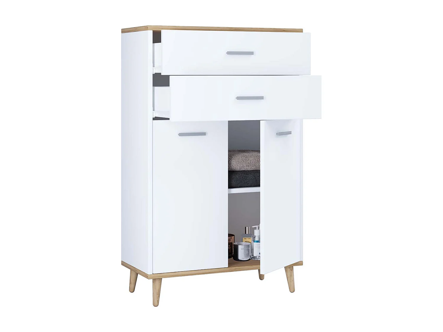 Drewno Highboard komoda Lindas 1611053 - obrazek 1